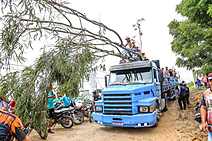 "Tirada do Mastro" abre oficialmente programação do Festival da Mandioca