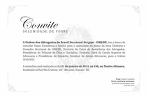 Posse solene da nova diretoria da OAB/SE ocorre dia 21